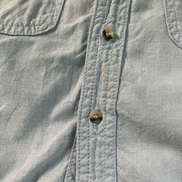 Vintage Winnie the Pooh Button Up Shirt Blue Cotton Embroidered Infant Baby - Picture 4 of 8